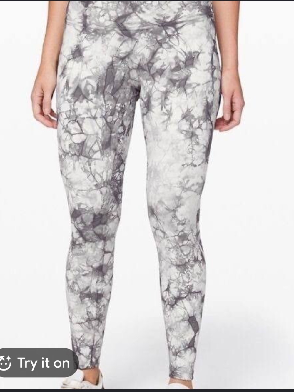 lululemon athletica Cream and Gray Marble-Print High-Waist Leggings